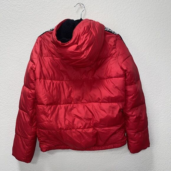 Abercrombie & Fitch Kids The Essential Puffer Fleece Lined Red Coat size 15 / 16 - Picture 2 of 8